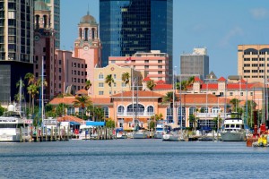 St Petersburg Yacht Club Marina and Skyline